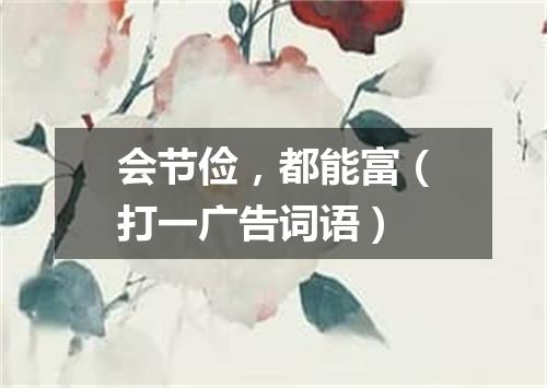 会节俭，都能富（打一广告词语）