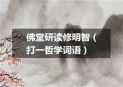 佛堂研读修明智（打一哲学词语）