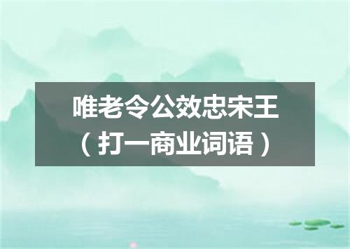 唯老令公效忠宋王（打一商业词语）