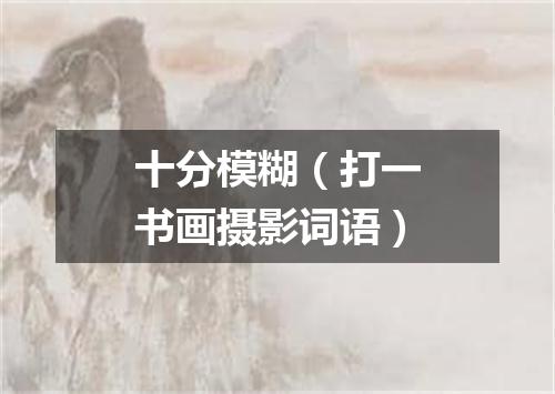 十分模糊（打一书画摄影词语）