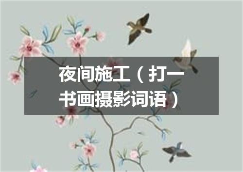 夜间施工（打一书画摄影词语）