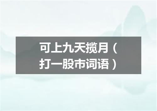 可上九天揽月（打一股市词语）