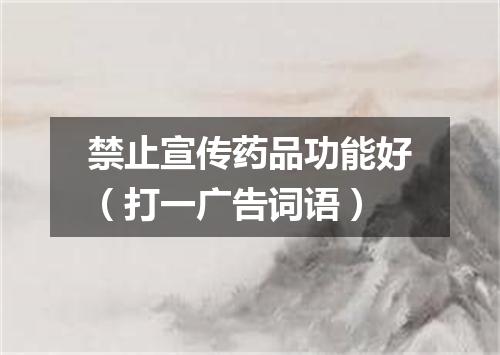 禁止宣传药品功能好（打一广告词语）