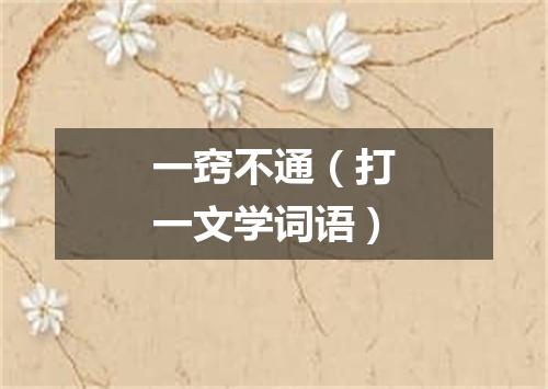 一窍不通（打一文学词语）