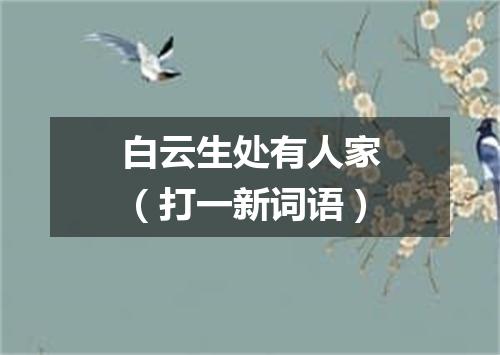 白云生处有人家（打一新词语）