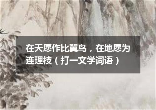 在天愿作比翼鸟，在地愿为连理枝（打一文学词语）
