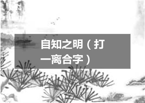 自知之明（打一离合字）
