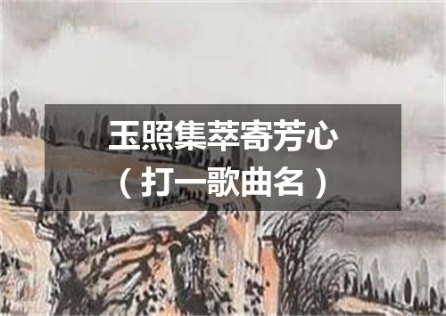 玉照集萃寄芳心（打一歌曲名）