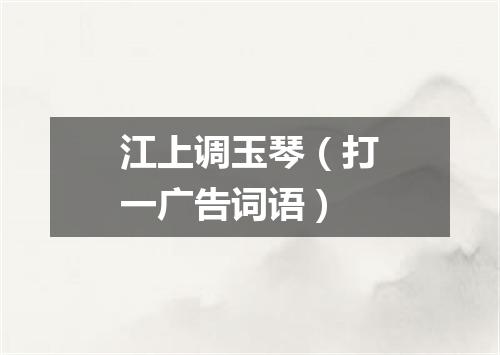 江上调玉琴（打一广告词语）