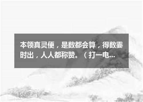 本领真灵便，是数都会算，得数霎时出，人人都称赞。（打一电子器材）