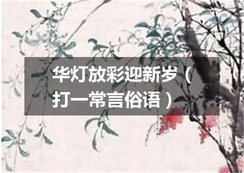 华灯放彩迎新岁（打一常言俗语）