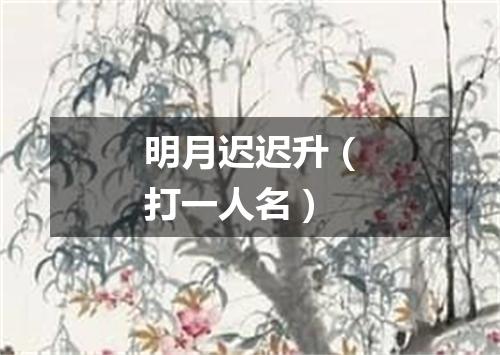 明月迟迟升（打一人名）