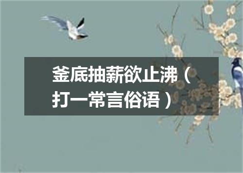釜底抽薪欲止沸（打一常言俗语）