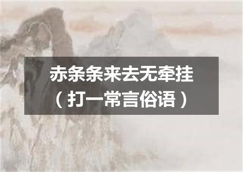 赤条条来去无牵挂（打一常言俗语）