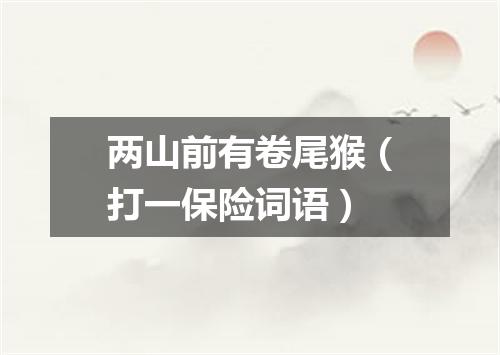 两山前有卷尾猴（打一保险词语）