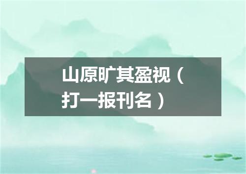山原旷其盈视（打一报刊名）