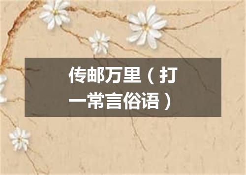 传邮万里（打一常言俗语）