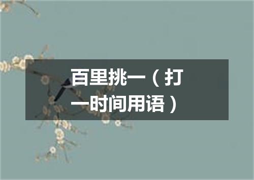 百里挑一（打一时间用语）