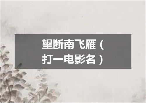 望断南飞雁（打一电影名）