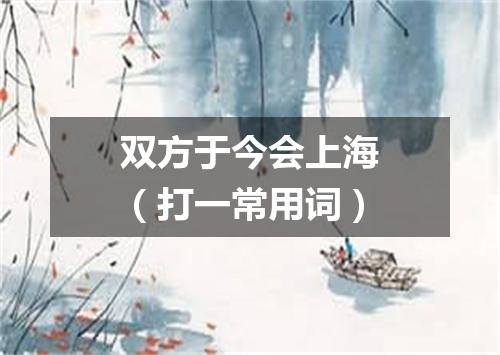 双方于今会上海（打一常用词）