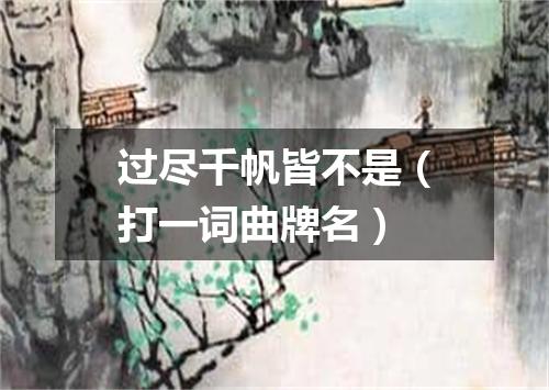 过尽千帆皆不是（打一词曲牌名）