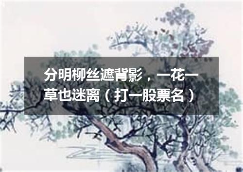 分明柳丝遮背影，一花一草也迷离（打一股票名）