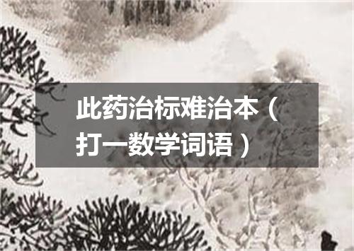 此药治标难治本（打一数学词语）