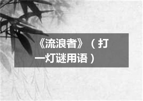 《流浪者》（打一灯谜用语）