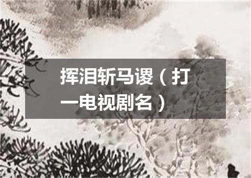 挥泪斩马谡（打一电视剧名）