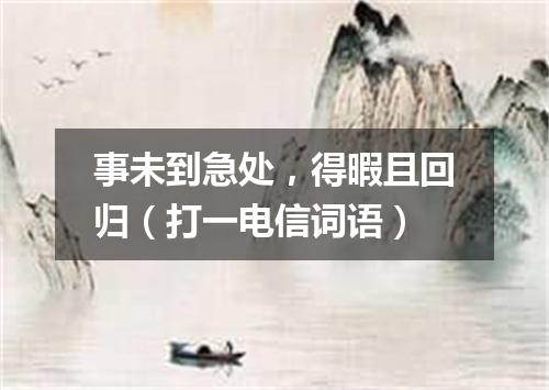 事未到急处，得暇且回归（打一电信词语）
