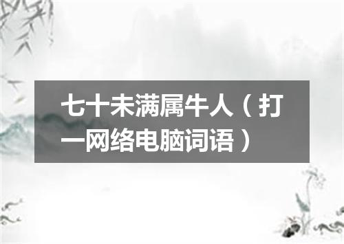 七十未满属牛人（打一网络电脑词语）