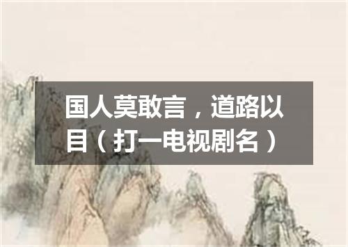 国人莫敢言，道路以目（打一电视剧名）