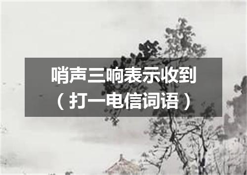 哨声三响表示收到（打一电信词语）