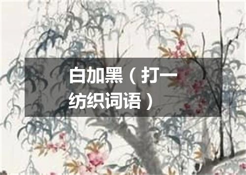 白加黑（打一纺织词语）