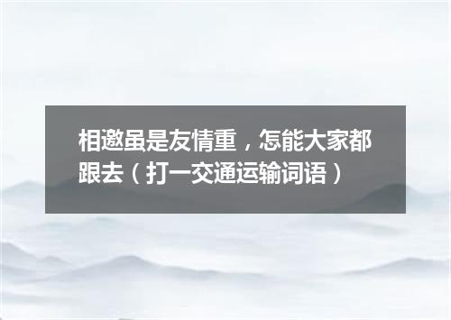相邀虽是友情重，怎能大家都跟去（打一交通运输词语）