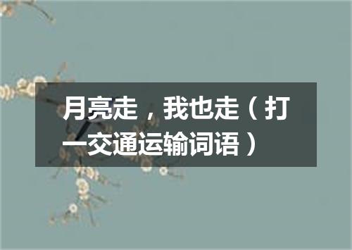 月亮走，我也走（打一交通运输词语）