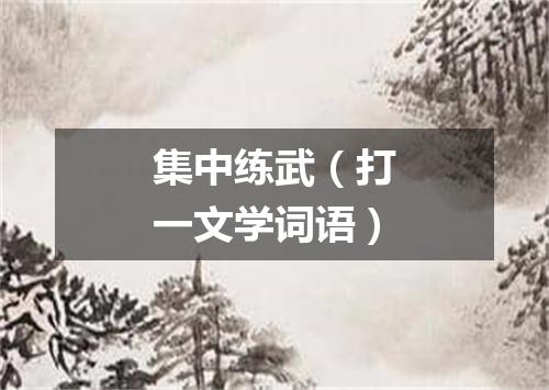 集中练武（打一文学词语）