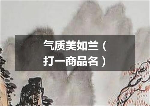 气质美如兰（打一商品名）