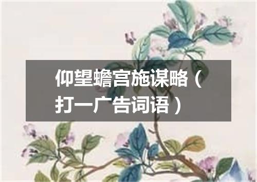 仰望蟾宫施谋略（打一广告词语）