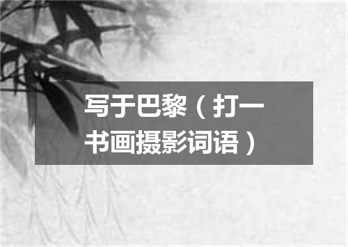 写于巴黎（打一书画摄影词语）