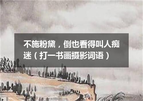 不施粉黛，倒也看得叫人痴迷（打一书画摄影词语）