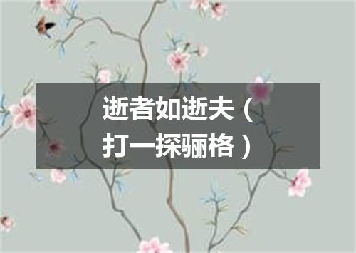 逝者如逝夫（打一探骊格）