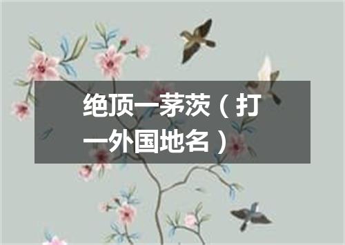 绝顶一茅茨（打一外国地名）