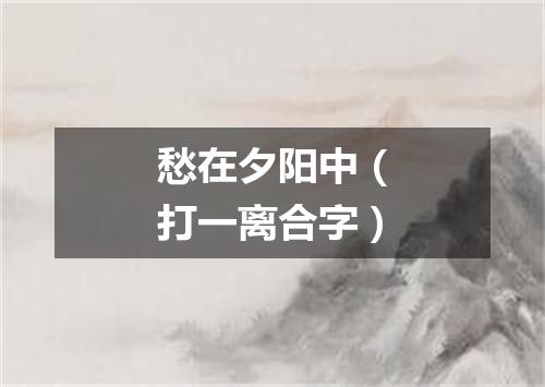 愁在夕阳中（打一离合字）