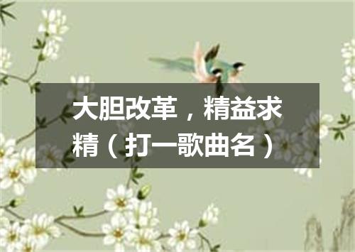 大胆改革，精益求精（打一歌曲名）
