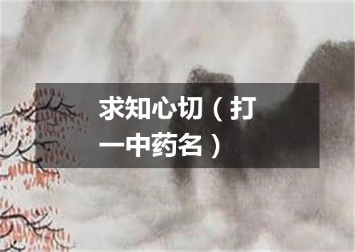 求知心切（打一中药名）