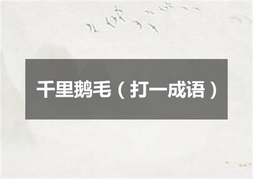千里鹅毛（打一成语）