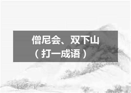 僧尼会、双下山（打一成语）