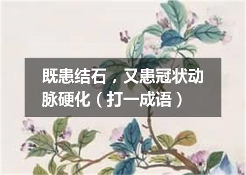 既患结石，又患冠状动脉硬化（打一成语）