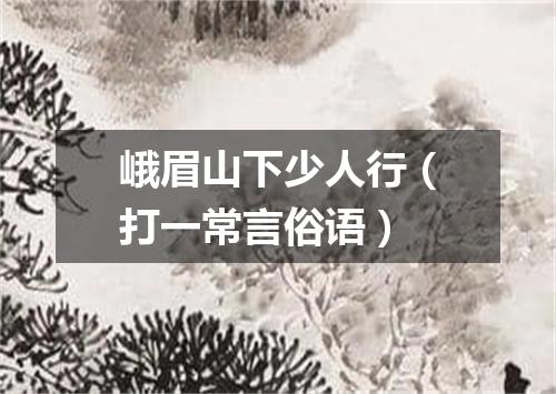峨眉山下少人行（打一常言俗语）